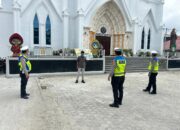 Polres Humbahas Jaga Kondusifitas Saat Ibadah Gereja