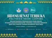 Politeknik Negeri Lampung Kukuhkan Guru Besar dan Wisuda 641 Lulusan Tahun Akademik 2024/2025