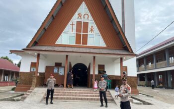 Polri Hadir, Ibadah Kenaikan Yesus Kristus di Humbahas Berjalan Kondusif