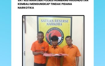 Polres Humbahas Kembali Ungkap Kasus Narkoba, Tiga Pelaku Ditangkap