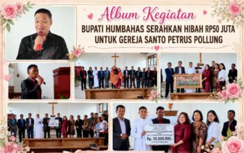 Bupati Humbahas Serahkan Hibah Keagamaan Rp50 Juta untuk Gereja Santo Petrus Pollung