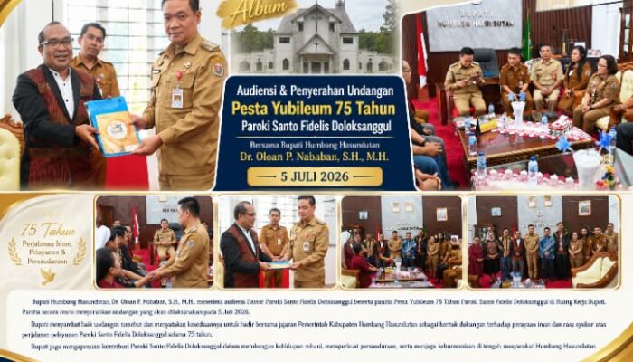 Bupati Humbahas Terima Audiensi Panitia Yubileum 75 Tahun Paroki Santo Fidelis Doloksanggul, Siap Hadiri Puncak Perayaan