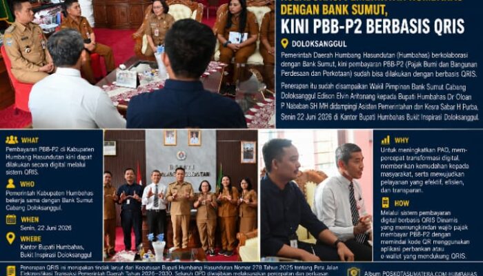 Kolaborasi Pemerintah Humbahas dengan Bank Sumut, Kini Pembayaran PBB-P2 Berbasis QRIS