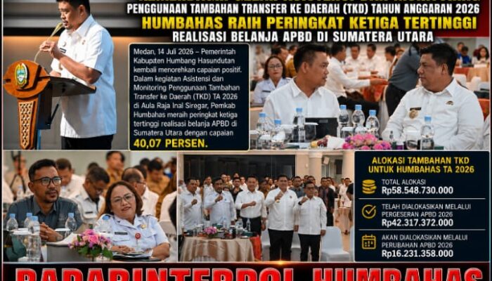 Humbahas Masuk Tiga Besar Realisasi Belanja APBD di Sumut, Bukti Komitmen Percepat Pembangunan