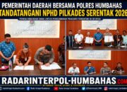Pemkab Humbahas dan Polres Tandatangani NPHD Pengamanan Pilkades Serentak 2026