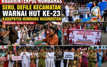 Defile 10 Kecamatan Meriahkan Puncak Perayaan HUT Ke-23 Kabupaten Humbang Hasundutan
