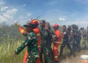 Pemkab Humbahas dan Yonif TP 955 HS Padamkan Kebakaran Lahan Warga di Simangaronsang